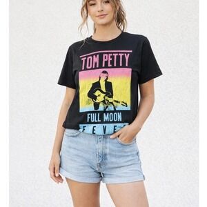 Hybrid Apparel T-Shirt Tom Petty Full Moon Fever Graphic Black Rock Band XS